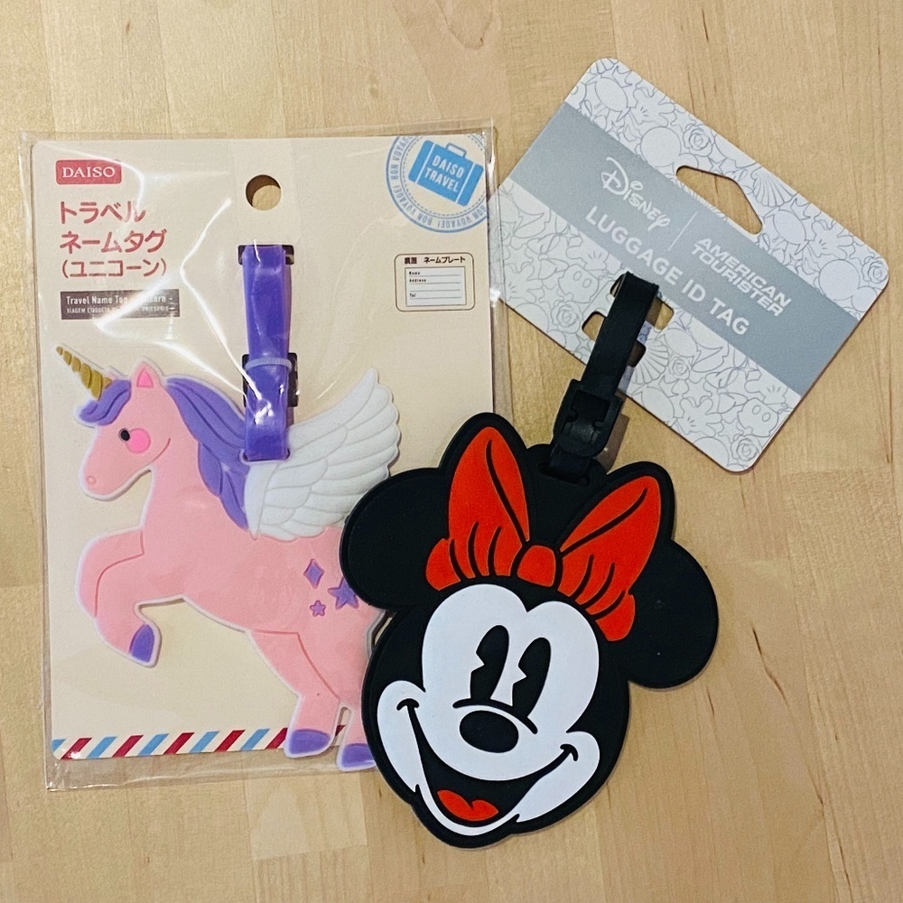 Set of 2 Luggage Tags - Minnie Mouse and Unicorn